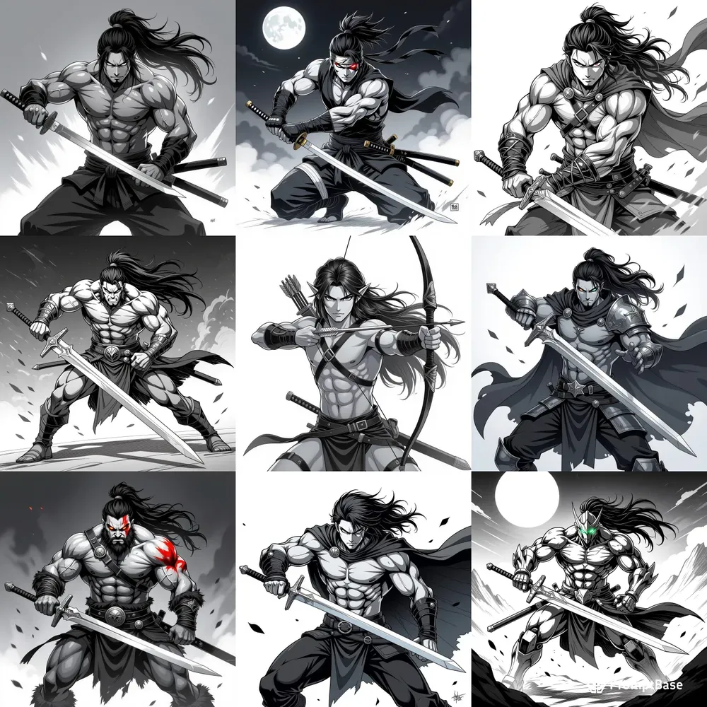 Epic Anime Warrior Pencil Sketches