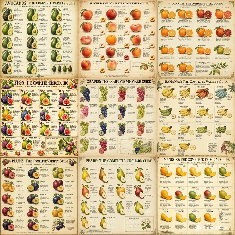 Vintage Fruit Guide Posters