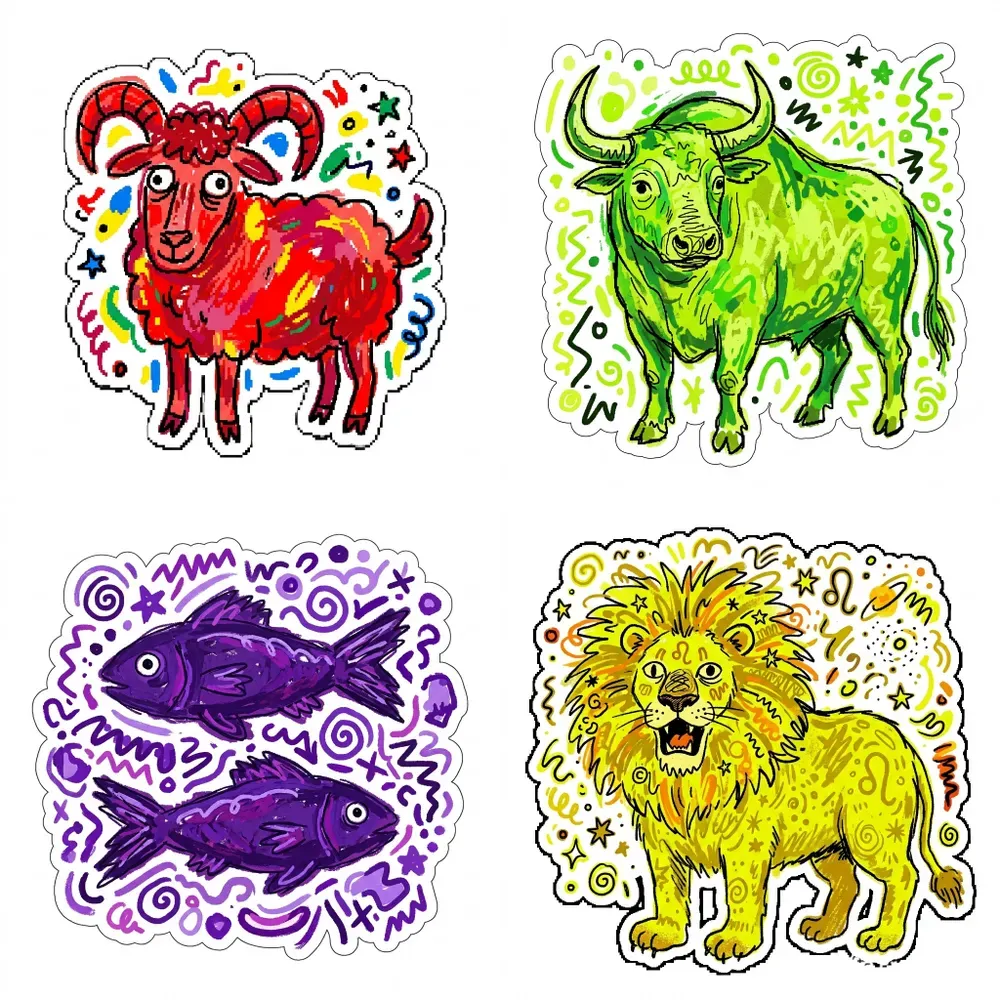 Crude Zodiac Digital Sticker Sets