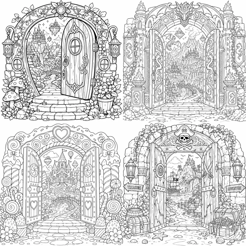 Fantasy Portal Coloring Books