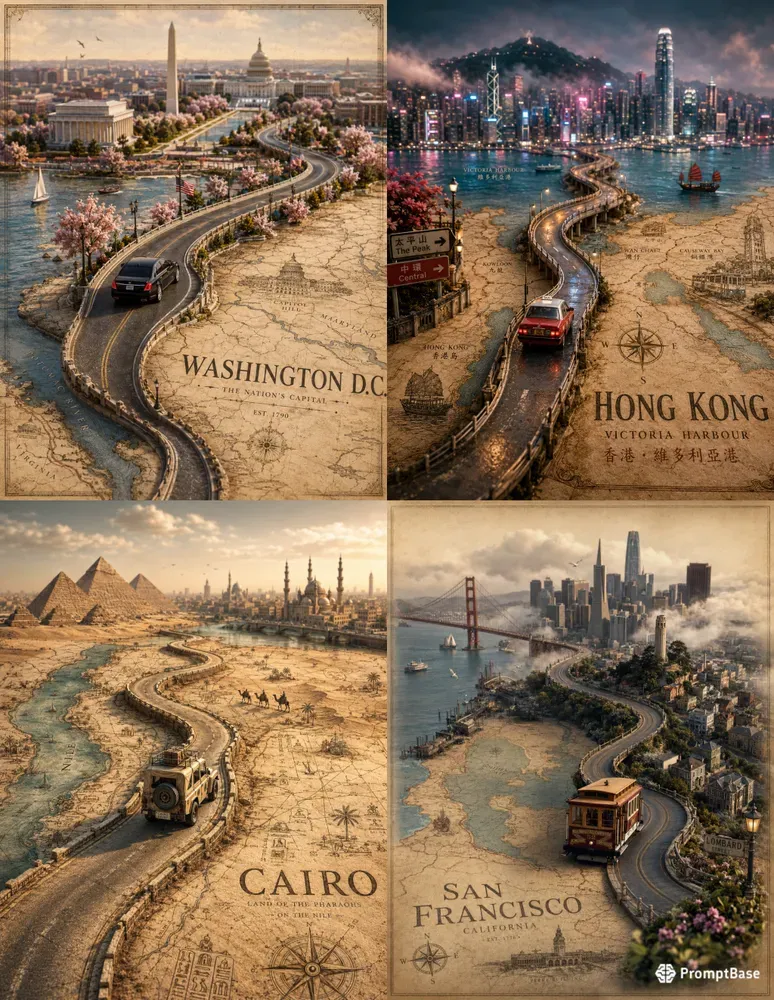 Miniature City Map Posters
