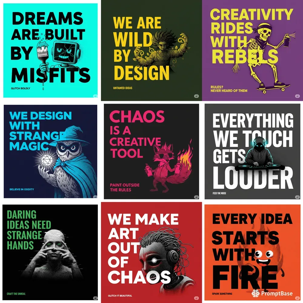 Flat Vector Creative Studio Posters