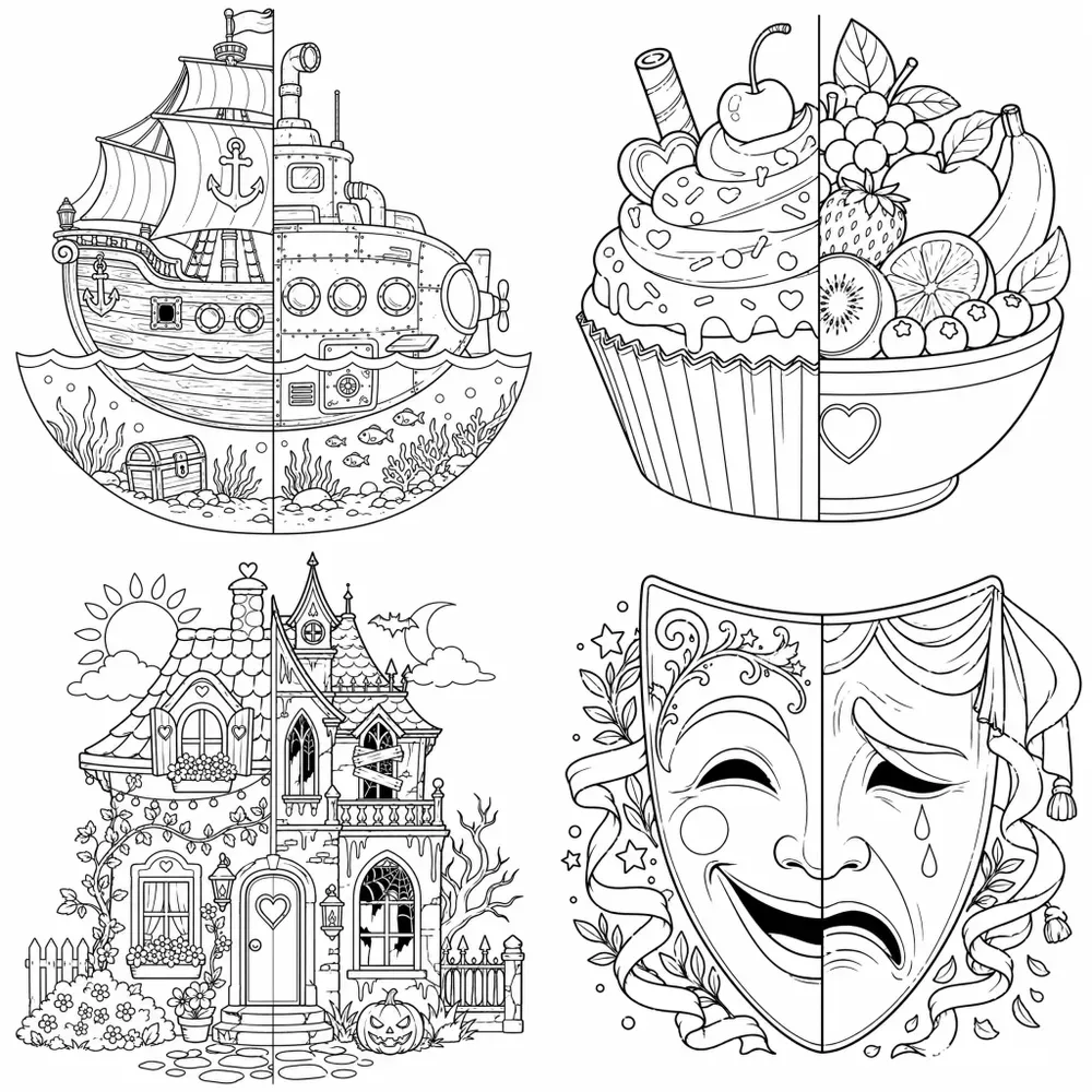 Splitdesign Dual Form Coloring Pages