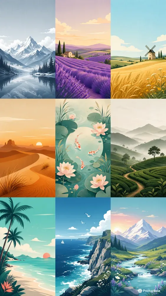 Premium Flat Nature Wallpapers