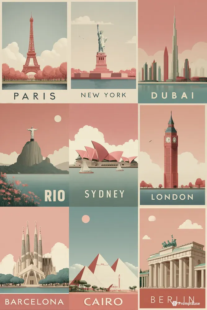 Minimal Vintage Travel Posters
