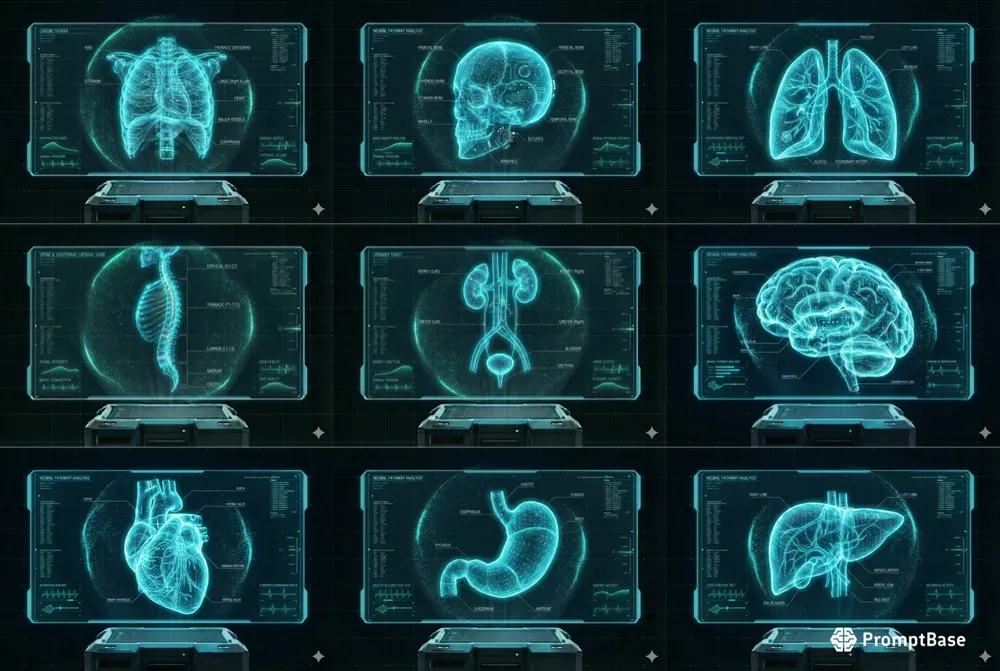 Cyberpunk Holographic Human Anatomies