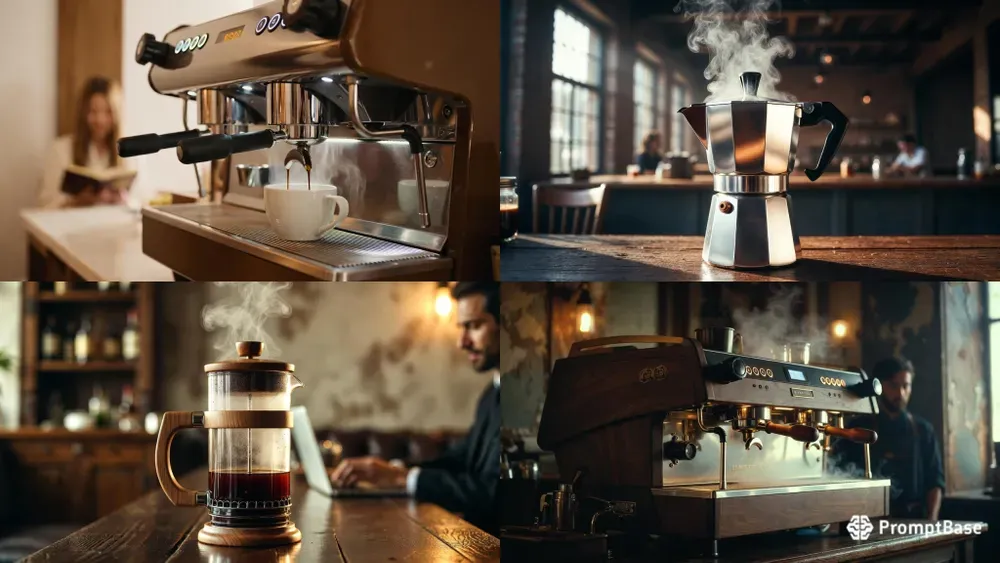 Cinematic Ultrarealistic Coffee Shops