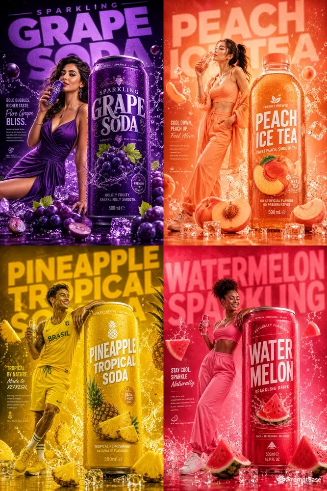 Premium Beverage Ad Poster Generator