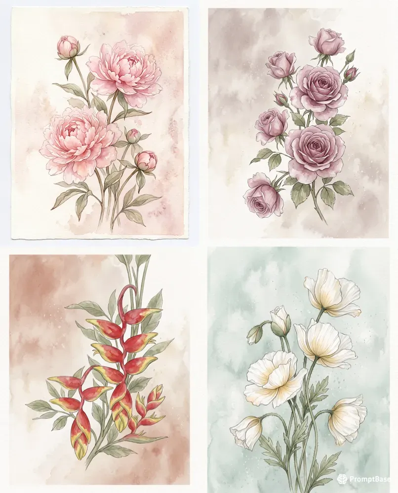 Watercolor Flower Art