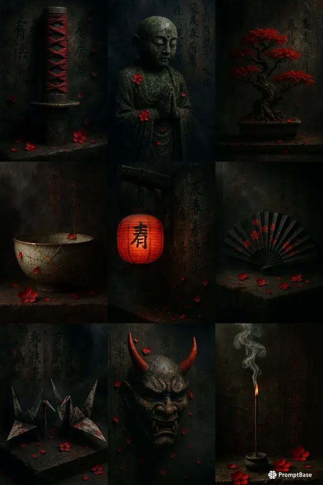 Crimson Shadows Dark Japanese Aesthetics