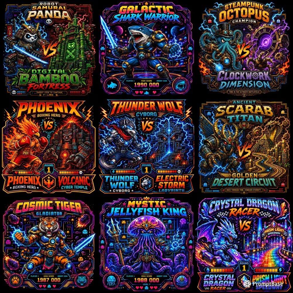 Retro Arcade Battle Emblems