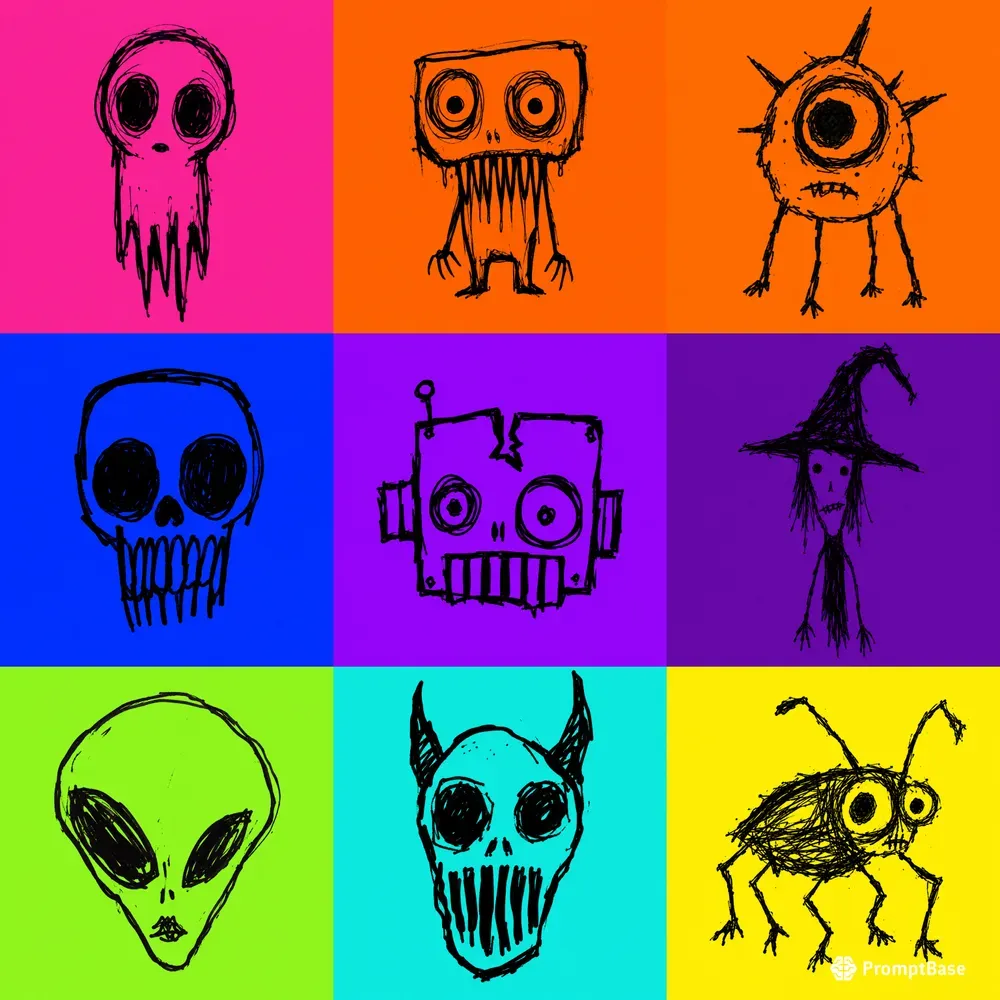 Underground Punk Scribble Art
