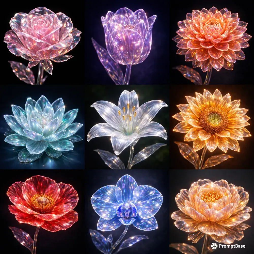 Glass Flower Art Any Blooms