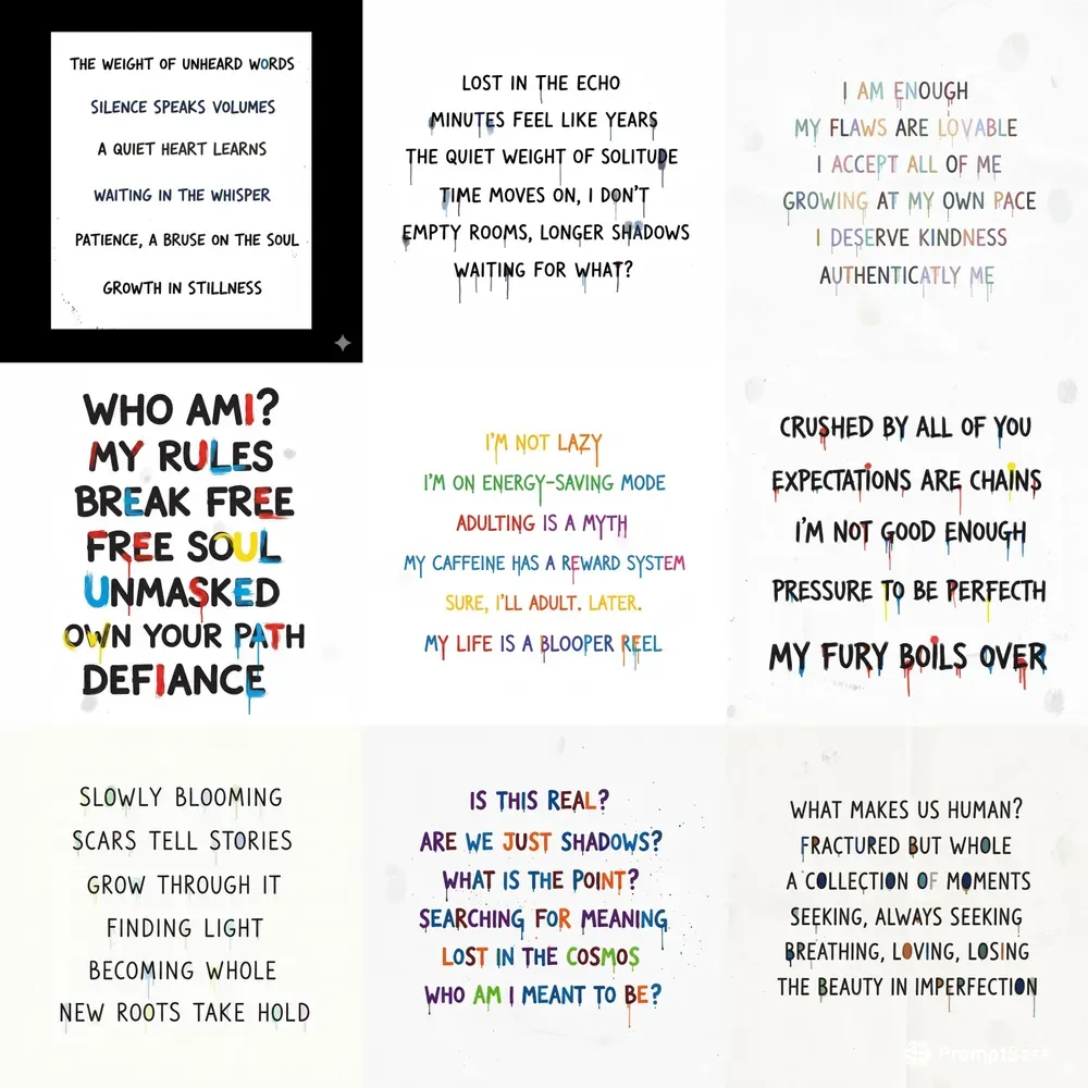 Raw Art Brut Typography Quotes