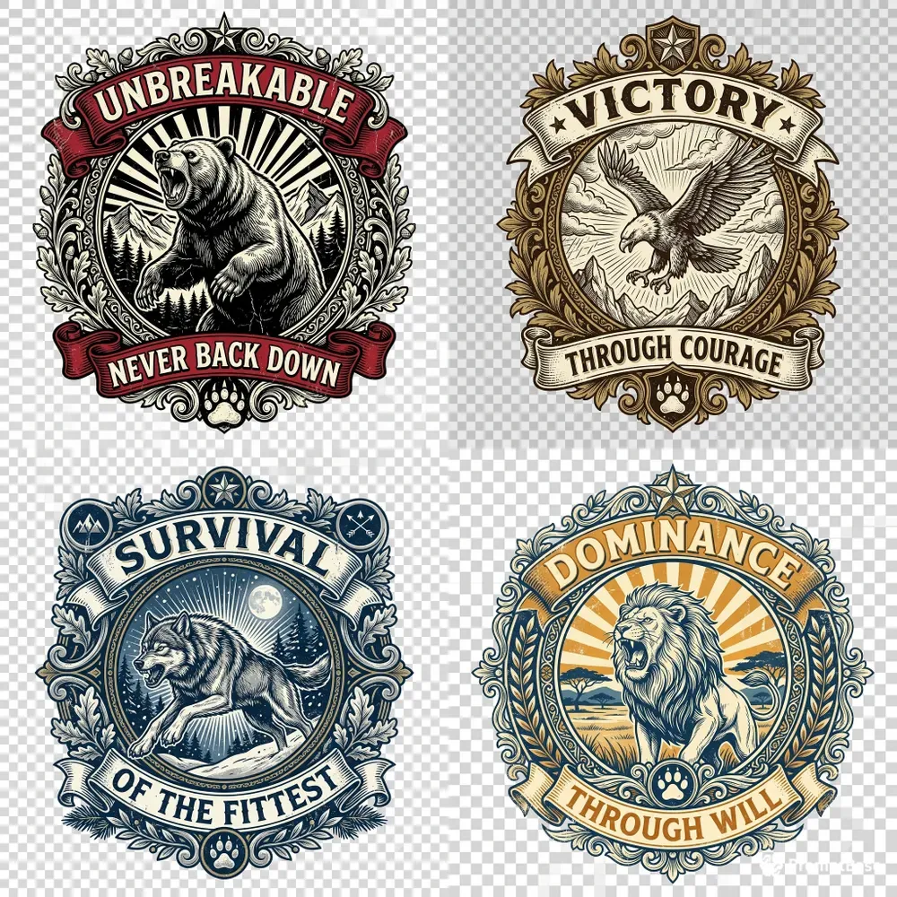 Crest Badge Style Tshirt Graphics