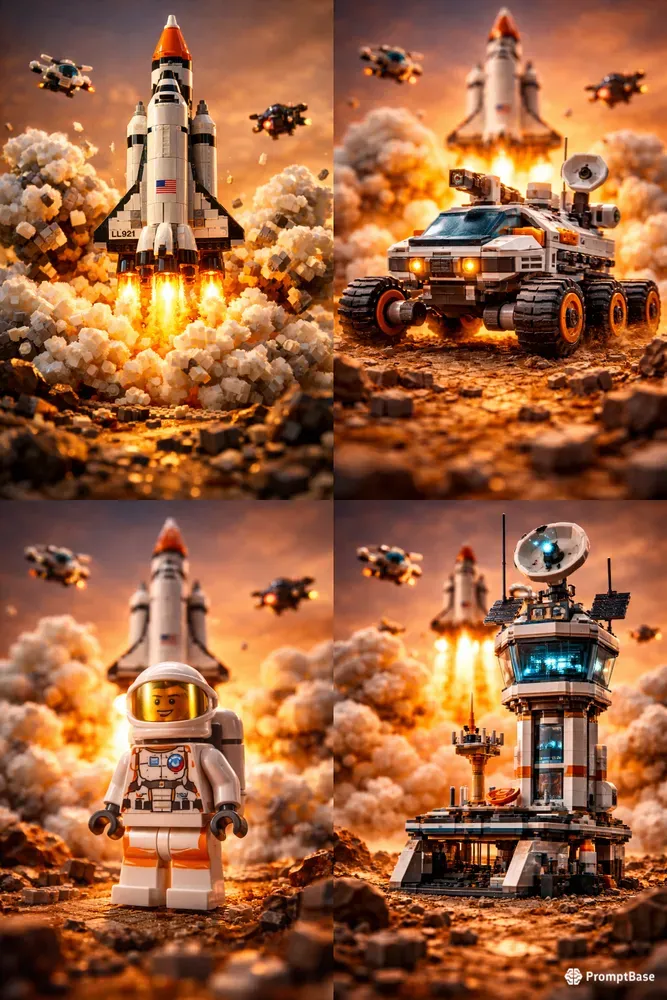 Lego Cinematic Rocket Launches