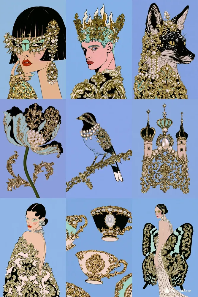 Rococo Fashion Illustrations