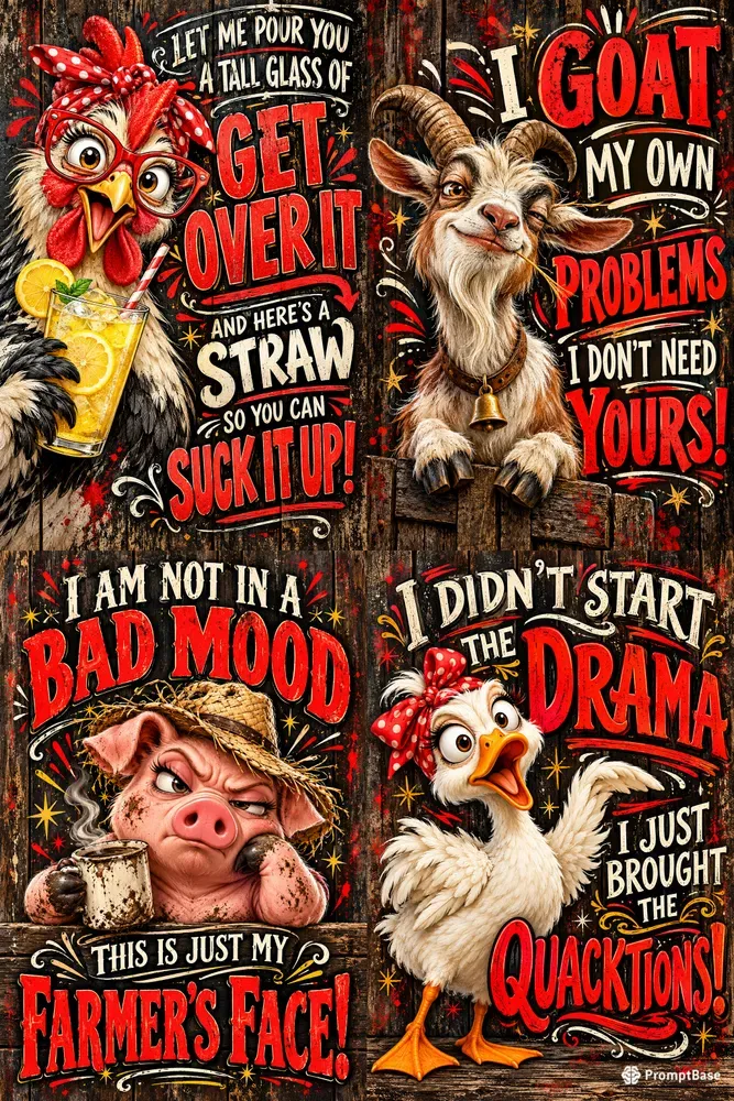 Funny Sarcastic Farmyard Humor Posters