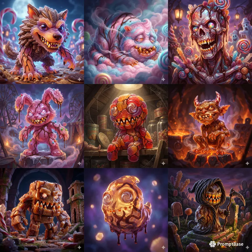 Candy Horror Monster Illustrations