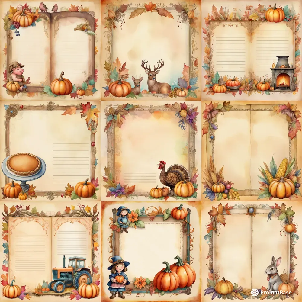 Whimsical Thanksgiving Stationery Sets