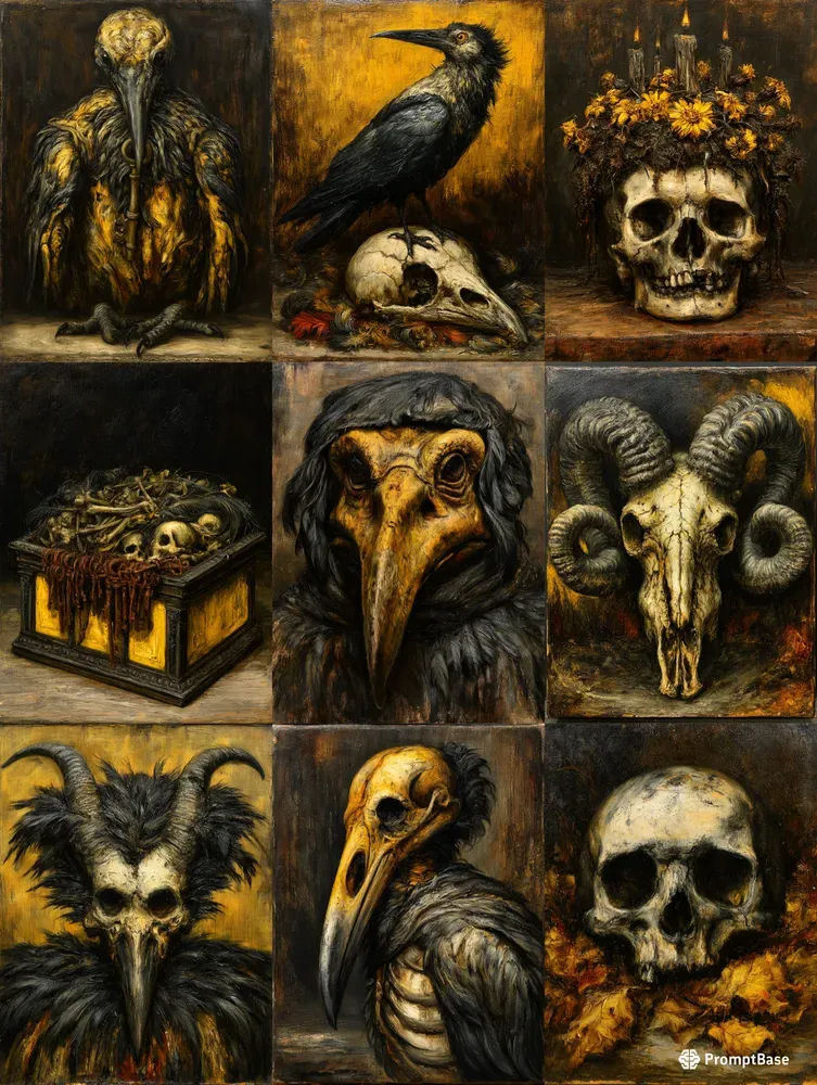 Gothic Death Relic Paintings