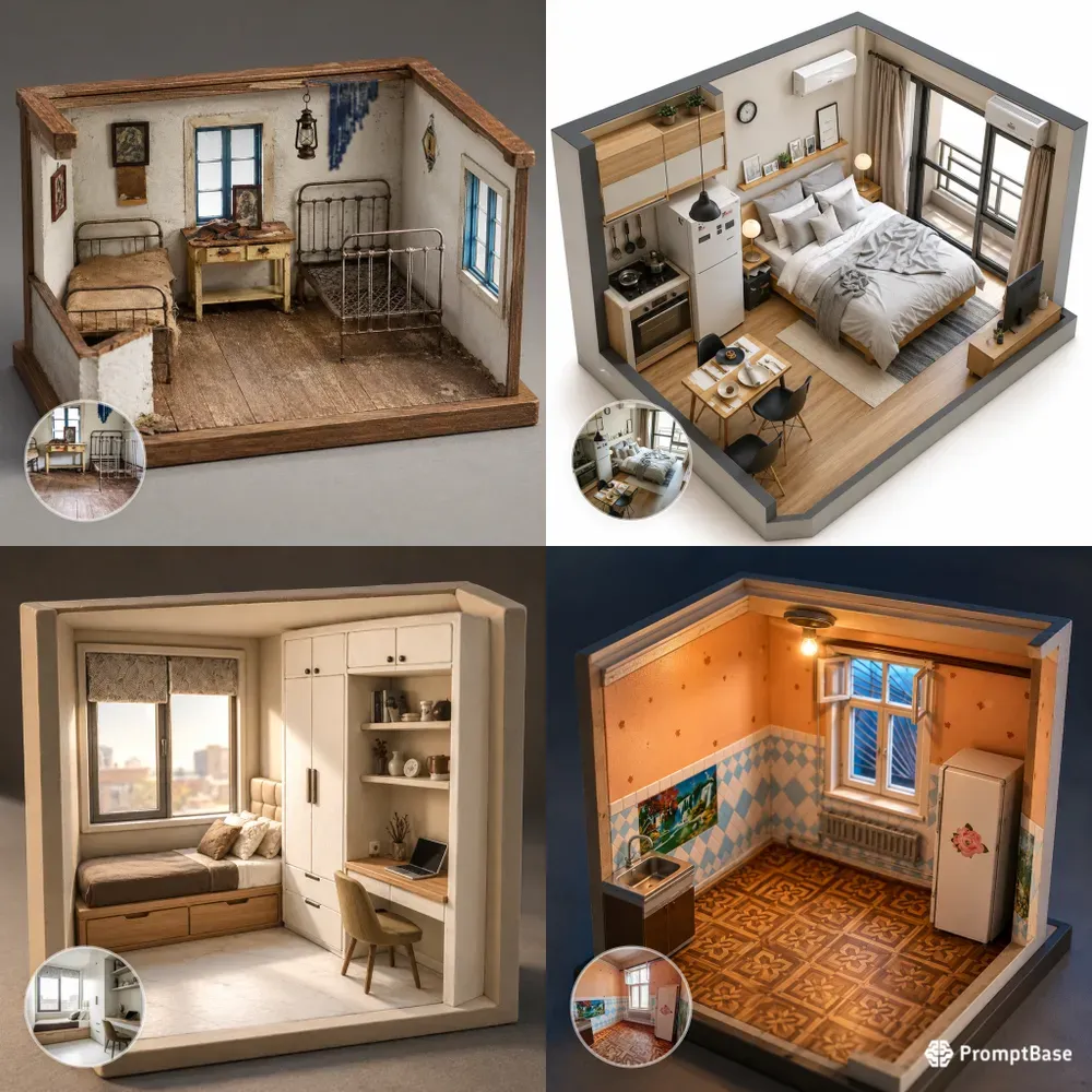 Room Photos To 3d Miniature Twins
