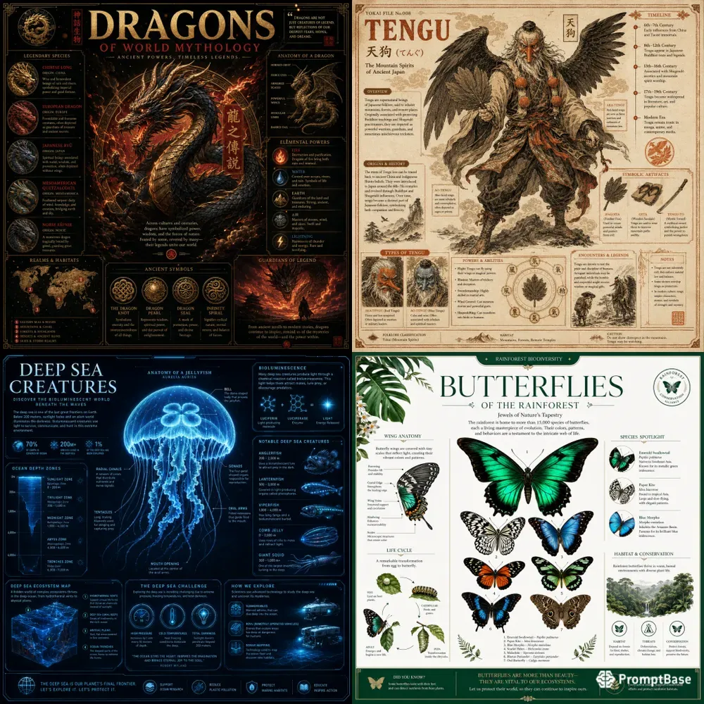 Mythic Infographic Posters