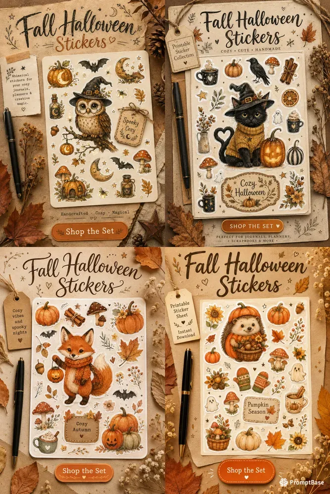 Fall Halloween Stickers