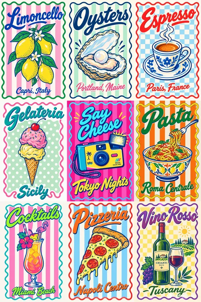 Retro Pop Art Summer Graphics