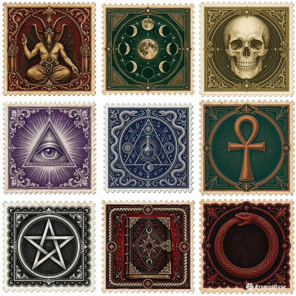 Occult Stamp Illustrations