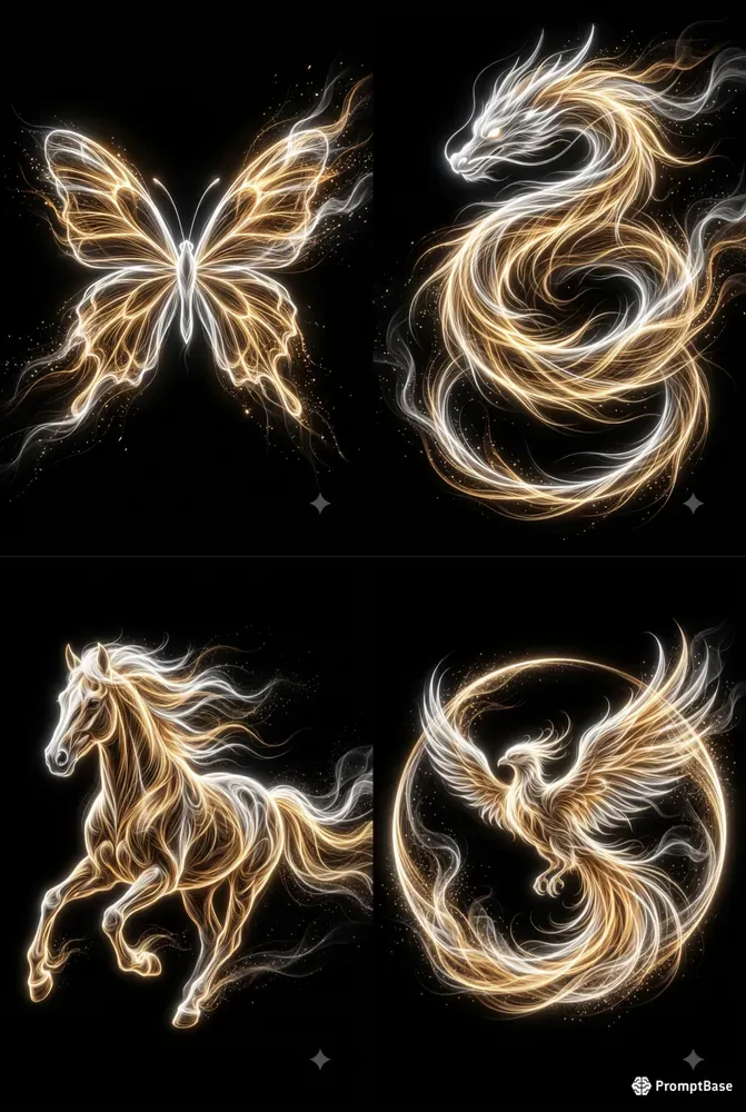 Glowing Light Painting Graphic Assets