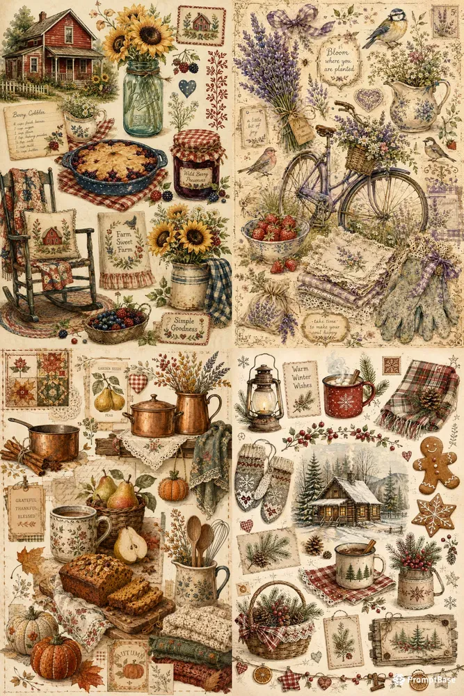 Vintage Country Collages