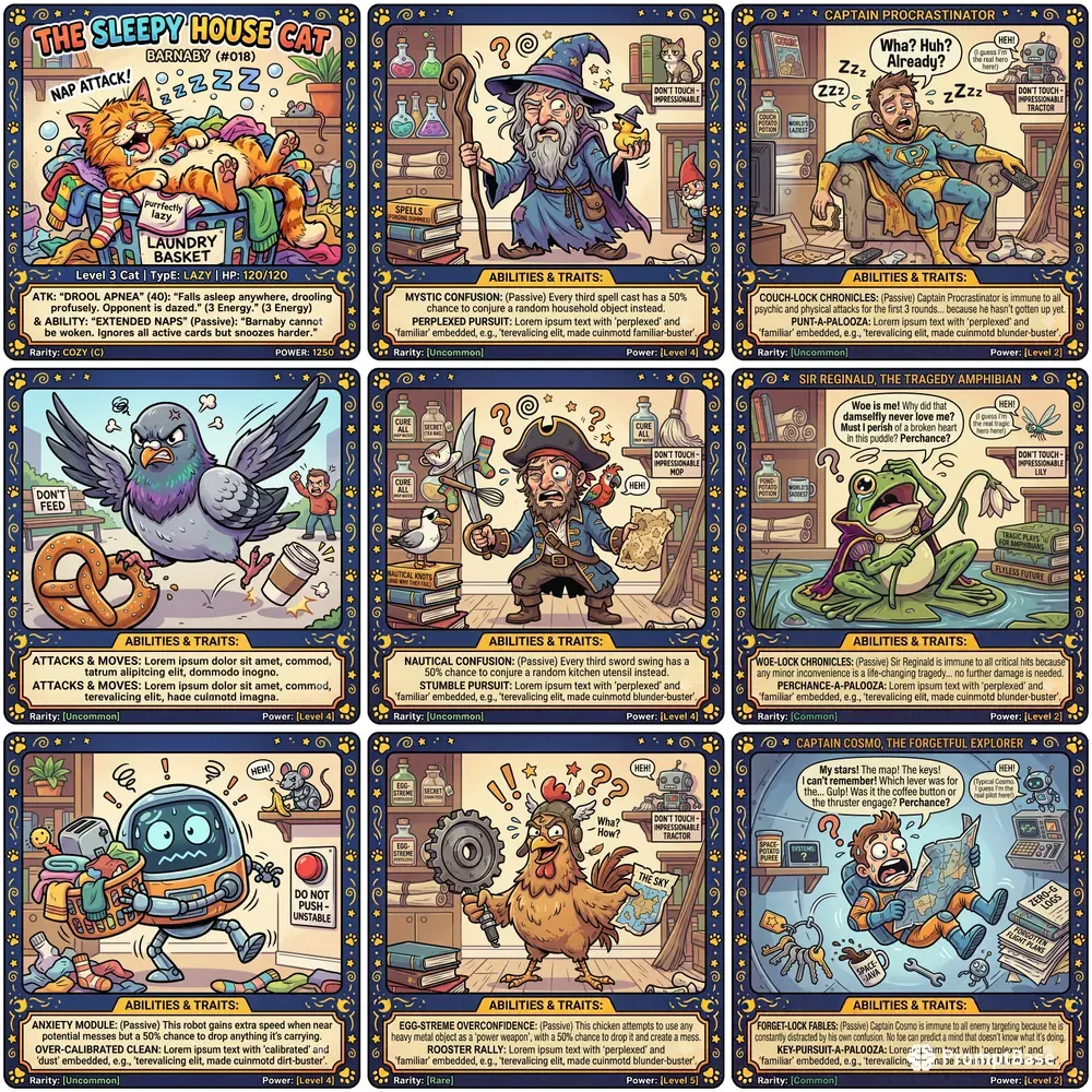 Funny Comic Trading Cards
