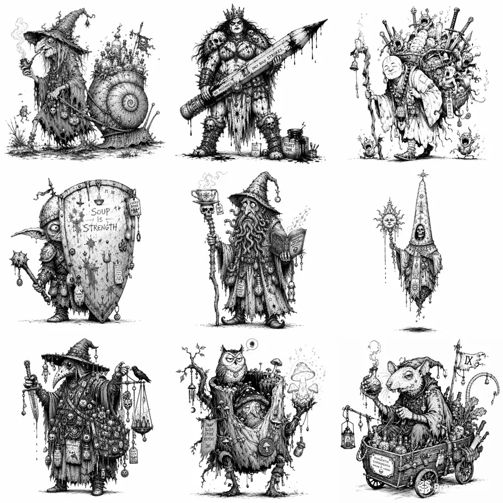 Whimsical Ink RPG Archetypes