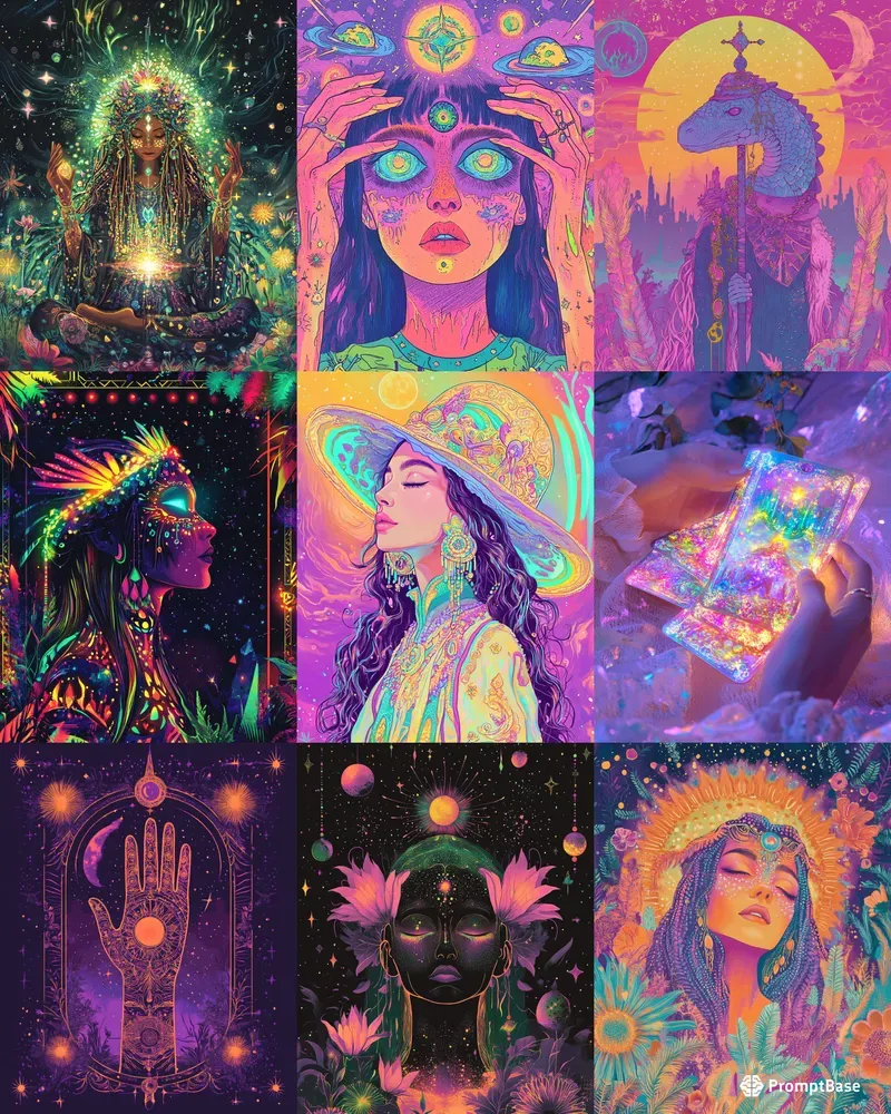 Mystical Tarot Psychedelic Art