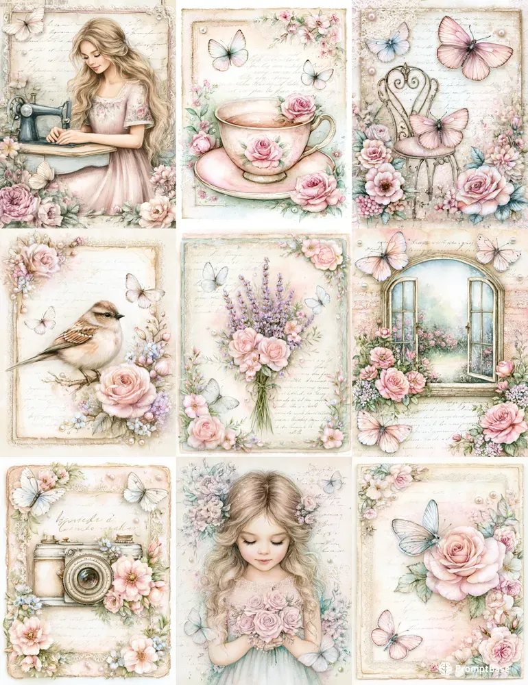 Vintage Romantic Junk Journal Ephemera