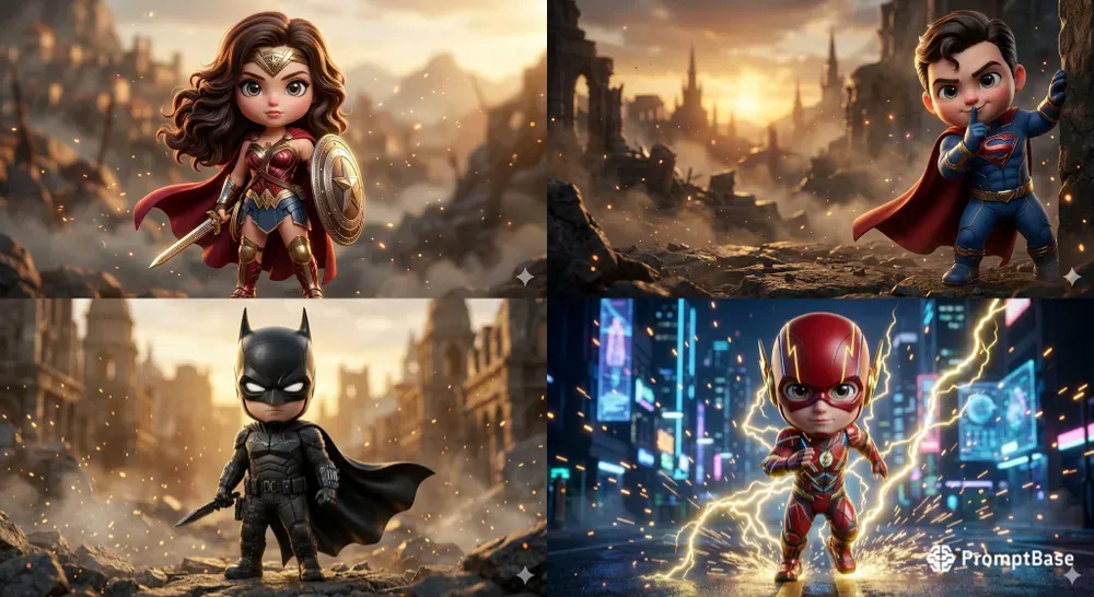 3D Chibi Superhero Characters