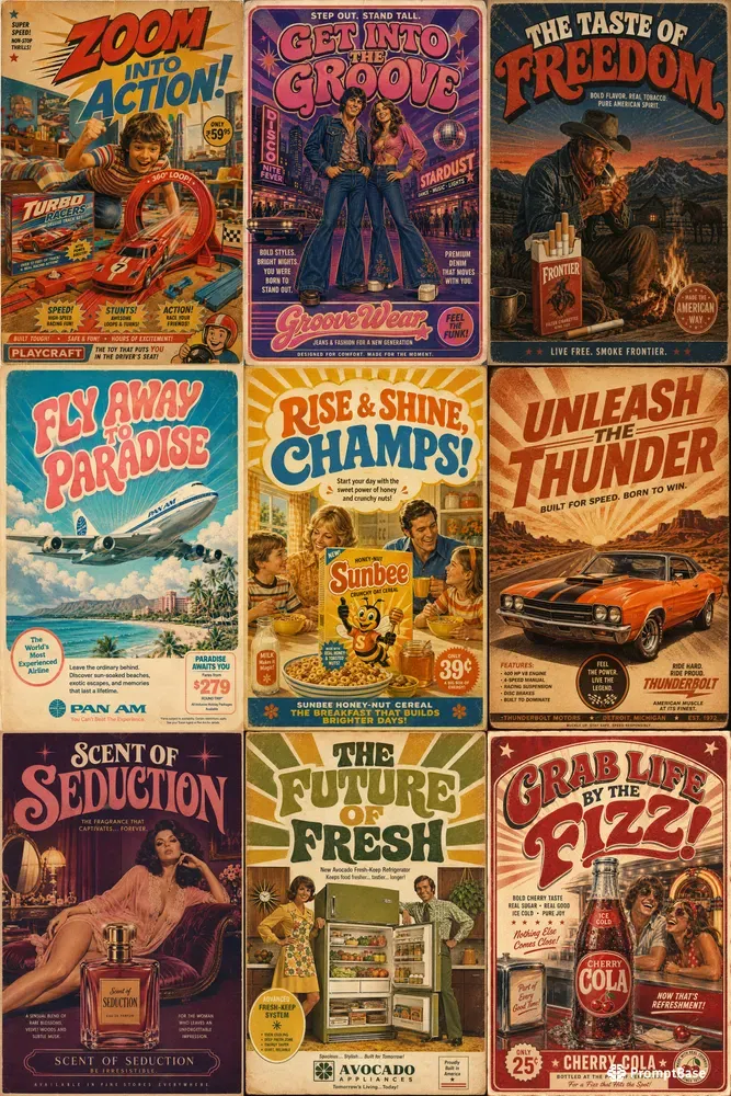 Cinematic Vintage Advertisement Posters