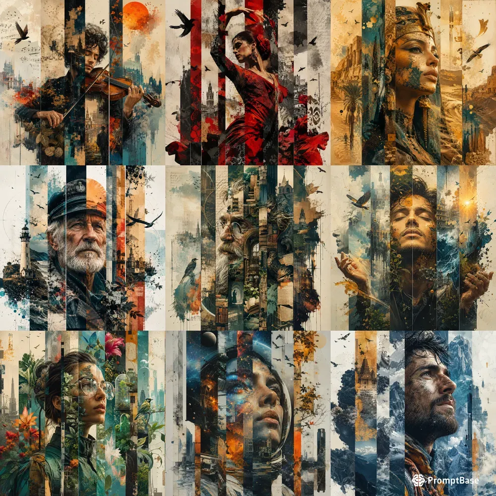 Fragmented Identity Collage Art Packs