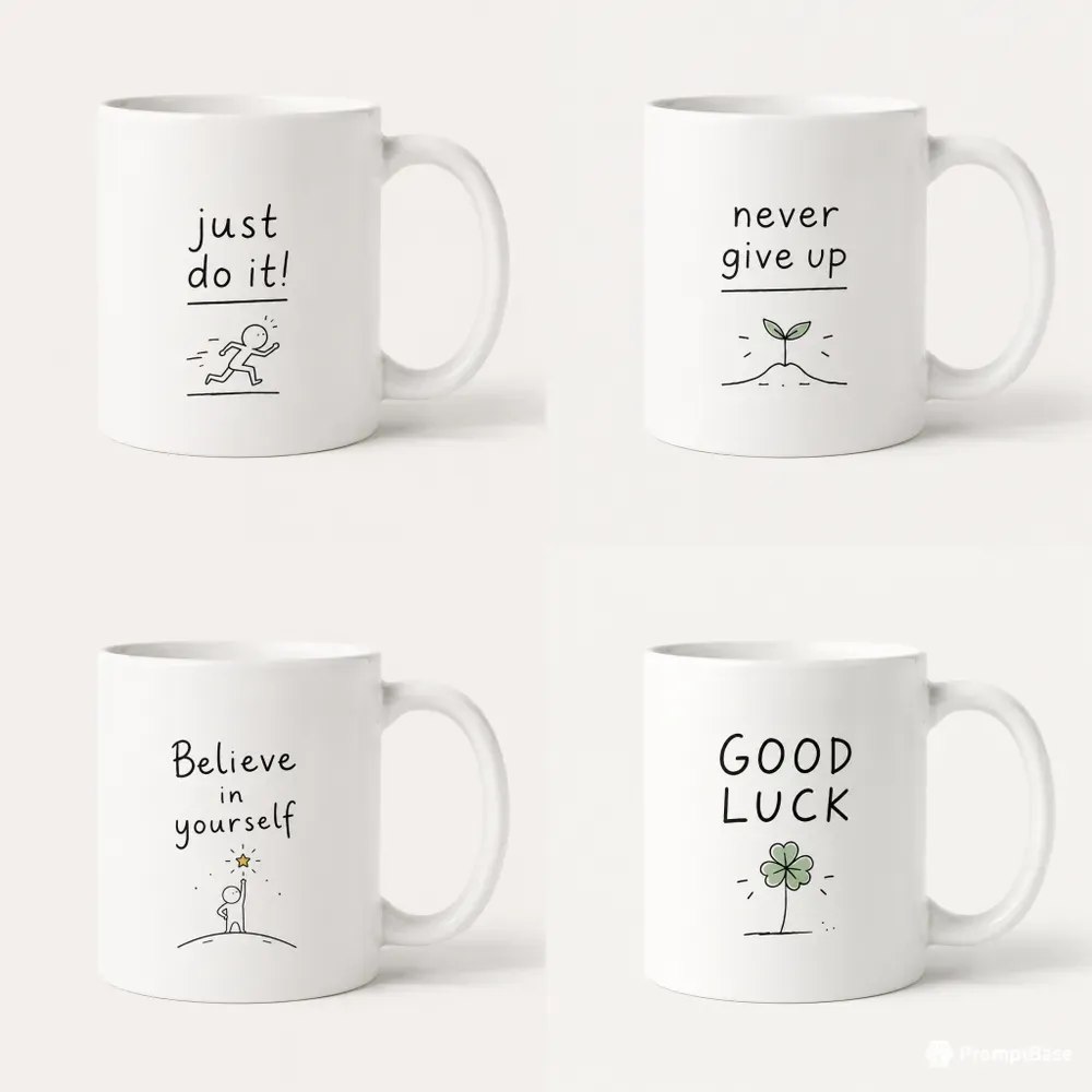 Text Based Mug Cup Pod Designs