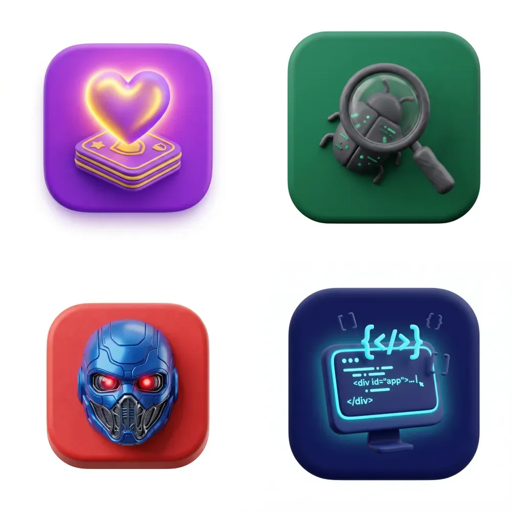 3D Claymorphism App Icons