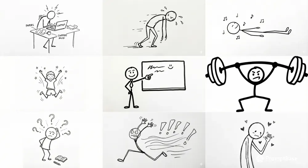Minimalist Stick Figure Doodles