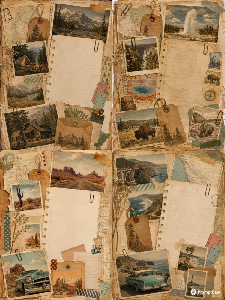 Road Trip Junk Journal Pages