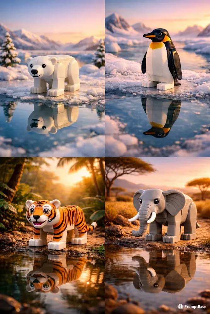 Realistic Lego Animals Ecosystems