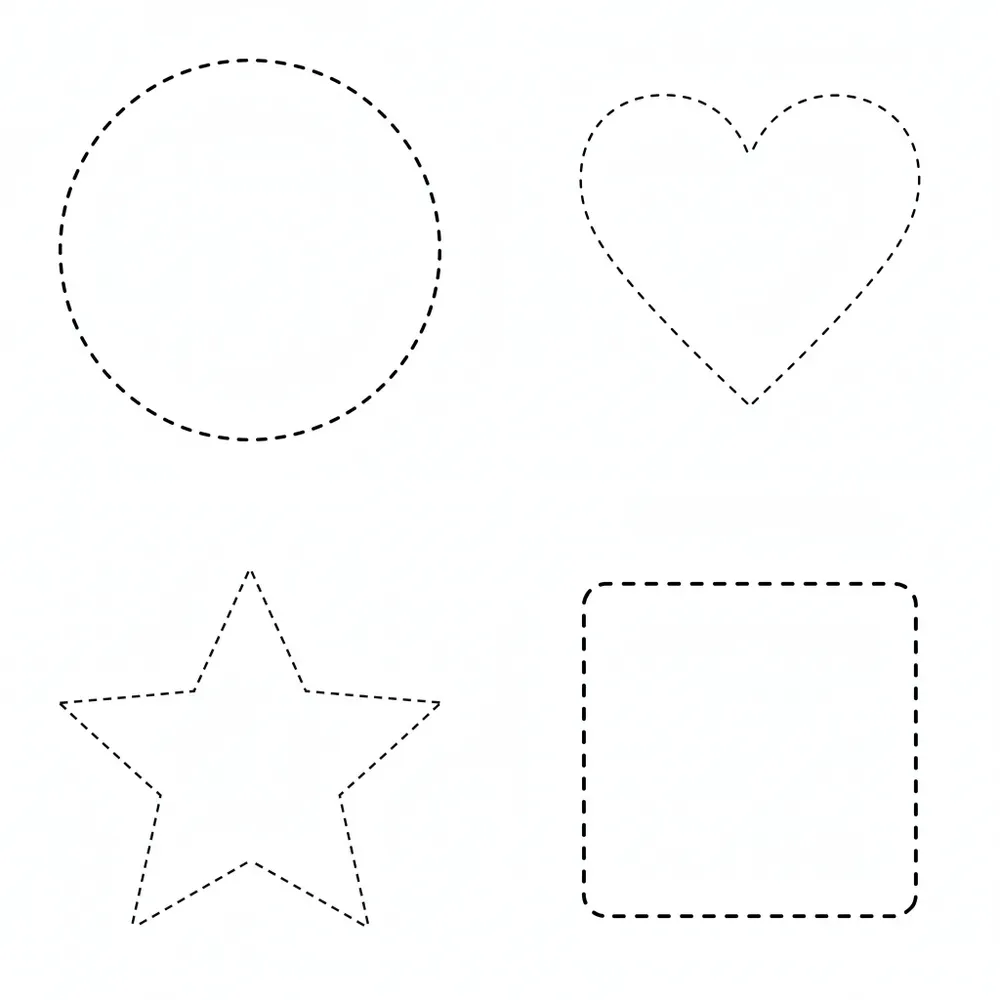 Simple Dashed Line Tracing Pages For Kids