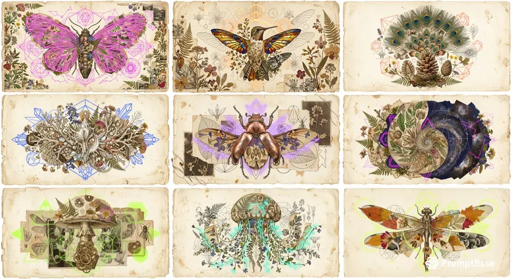 Surreal Vintage Specimen Collage Art