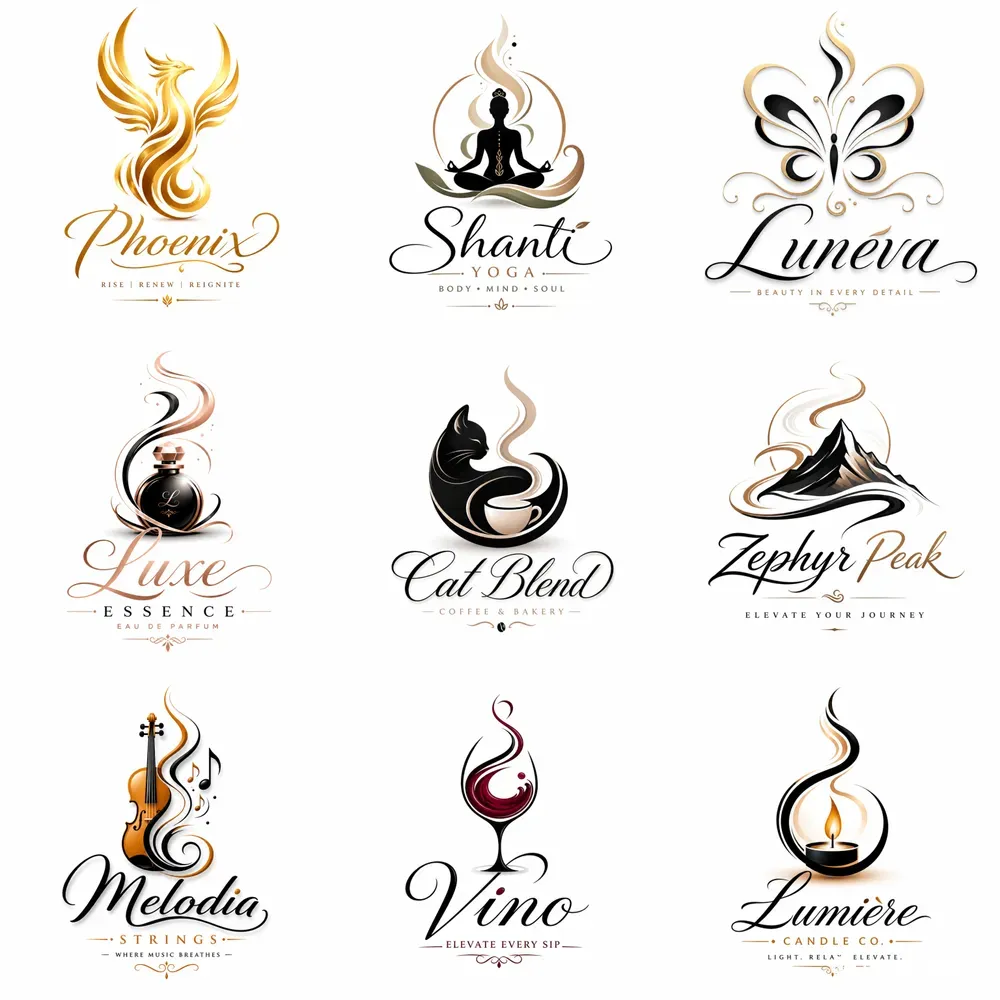 Elegant Minimalist Swirl Logo Collections