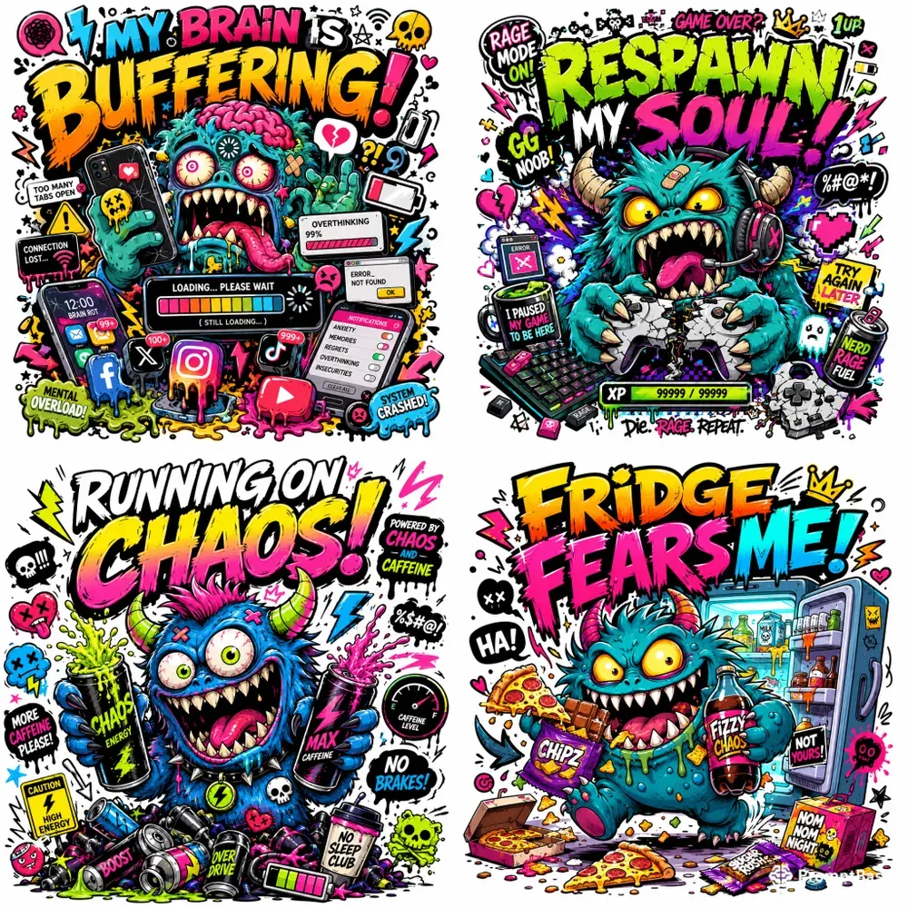 Retro Chaos Monster Tshirts