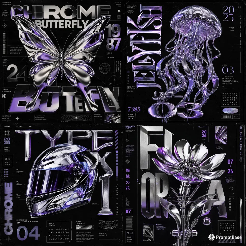 Chrome Type Poster Labs