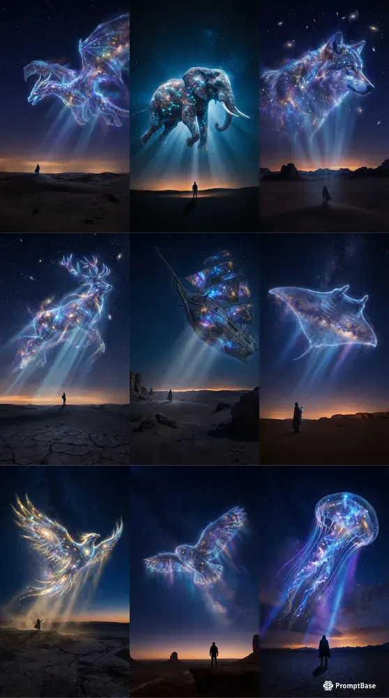 Celestial Bioluminescent Art